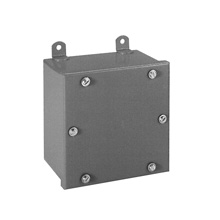 Product image for B-Line 1286-WPSC Type 3/3R Junction Box, 12" x 8" x 6" NEMA 3 and 12, Screw cover, WPSC enclosure, Surface mounted, Small single door, External mounting feet, Carbon steel, Oil-resi