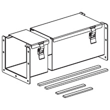 Product image for B-Line Series 88-12LCF 9.5 x 8 x 8 Inch 14 Gauge Steel NEMA 12 Lay-In Wireway Cut-Off