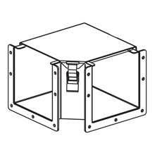 Product image for B-Line 126-12LE9A Wireway Elbow Fitting, Includes (1) sealing plate kit, Lay-in, 90? elbow, top opening, NEMA 12, Steel, ANSI 61 gray painted finish