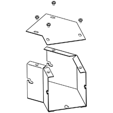 Product image for B-Line 6645-HSLSIDE Wireway Elbow Fitting, Lay-in, 90? elbow, 6" X 6" side opening, NEMA 1, Steel, ANSI 61 gray painted