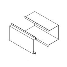 Product image for B-Line 66-FTF Wireway Telescoping Fitting, Lay-in, NEMA 1, Steel, ANSI 61 gray painted, 6" X 6"