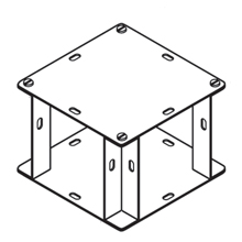 Product image for B-Line 1010-LTX Wireway Cross Fitting, Lay-in, NEMA 1 rated, Steel, ANSI 61 gray painted, 10" X 10"