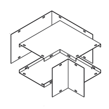 Product image for B-Line 64-L-COMBO Wireway Elbow Fitting, Lay-in, 90? elbow, combo opening, NEMA 1 rated, Steel, ANSI 61 gray painted finish