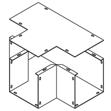 Product image for B-Line 22-T Wireway Tee Fitting, Lay-in, NEMA 1, Steel, ANSI 61 gray painted, 2.5" X 2.5"