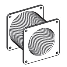 Product image for B-Line 66-12FFF Feed through, Flexible fitting, NEMA 12, Steel, 6" X 6"