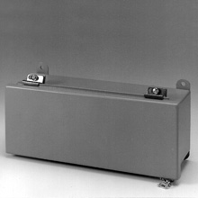 Product image for B-Line 8872-12WT Wiring Trough, 8" x 8" x 72" 12WT wiring trough, Welded external mounting feet, Hinged cover, NEMA 12, Steel, Seamless poured in-place, Hinged, Gray, 14 gauge