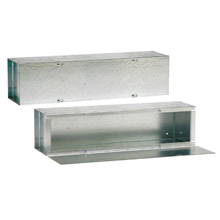 Product image for B-Line 6624-GTGV-NK Wiring Trough, 6" x 6" x 24" GTGV NK wiring trough, Thru holes, No knockouts, Screw cover, NEMA 1, Galvanized steel, Plated screws, Gray, 16 gauge
