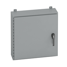 Product image for B-Line 302412-43PT Wall Mounted Panel Enclosure, 30" x 24" x 12" NEMA 4, Hinged cover, 43PT enclosure, Wall mount, Medium single door, External mounting feet, Carbon steel, Seamless