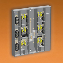 Product image for B-Line VENMP20432LGRST vertical meter pack, 125A, None, Ringless, ANSI 61 gray paint, #6 AWG-350 KCMIL, Galvanized steel, 4, 2, 6, 3, 1 Phase