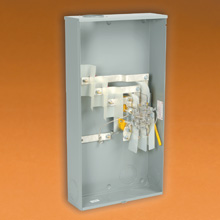 Product image for B-Line EL32T45GR1N Single Meter Socket, 200 A, Test block, Ring type, 3R, ANSI 61 gray painted finish, 010 kAIC, #6-250 MCM, MCB, Steel, Surface mount, 4 jaws, 1 position, 1?/3W, Overhead feed