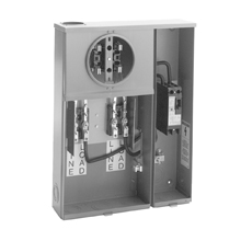 Product image for B-Line U214-MTBH-MS15 Meter Breaker, 100 A, Test block, Ring type, 3R, ANSI 61 gray painted, 200 kAIC, #6-250 MCM, Main Fuse, Steel, Surface mount, 5 jaws, 1 position, 1?/3W, 480 V breaker