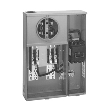 Product image for B-Line U214-MTB-MS15 Meter Breaker, ANSI 61 gray painted, #6-250 MCM, Steel, Surface mount, 4 jaws, 2 positions, 3?/4W, Overhead and underground feed