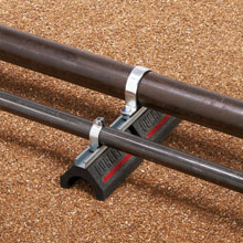 Product image for B-Line DB640 6-7/16"H x 6"W x 41.4"L Dura-BLOK™ Rubber Rooftop Conduit Support Base w/ B12 2-7/16"H Channel, 2000lb Rating