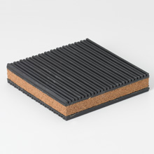 Product image for B-Line CNP-81 9 x 9 Inch Cork and Ribbed Neoprene Pad