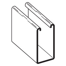 Product image for B-Line B11-120AL 1-5/8"W x 3-1/4"H Channel, Solid (No Hole Pattern), 12ga, 10ft Length, Aluminum