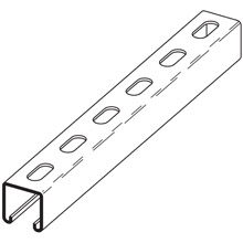 Product image for B-Line B54SH-240SS4 1-5/8"W x 13/16"H Channel, 9/16" x 11/8" Slotted on 2" Centers, 14ga, 20ft Length, Type 304 Stainless Steel