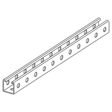 Product image for B-Line B22TH-120GRN 1-5/8"W x 1-5/8"H Channel, 9/16" Dia. on 1-7/8" Centers, 12ga, 10ft Length, Dura-Green™