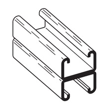 Product image for B-Line B42A-120GLV 1-5/8"W x 1"H Back-to-Back Channel, Solid (No Hole Pattern), 12ga, 10ft Length, Pre-Galvanized