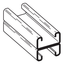Product image for B-Line B54A-120SS4 1-5/8"W x 13/16"H Back-to-Back Channel, Solid (No Hole Pattern), 14ga, 10ft Length, Type 304 Stainless Steel