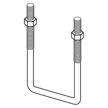 Product image for B-Line B500-5SS4 5 Inch Deep 3/8 Inch 16 Thread Stainless Steel Square U Bolt