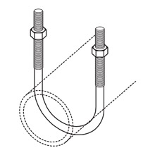 Product image for B-Line Series B501-1/2ZN 1/2 x 5/16 Inch U Bolt