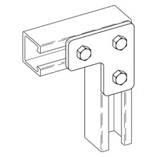 Product image for B-Line BFV140 3-Hole Fiberglass Flat Corner Plate