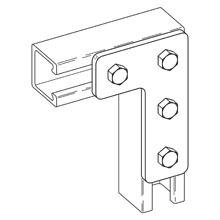 Product image for B-Line BFV143 4-Hole Flat Corner Plate Fiberglass