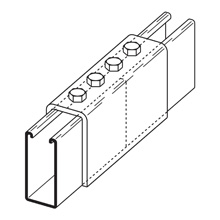 Product image for B-Line B172-12ZN 4-Hole Zinc Plated Splice Clevis for B12 Channel