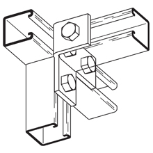 Product image for B-Line B238RZN 3-Hole Zinc Plated Right Hand Offset Bent Angle