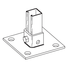 Product image for B-Line Series B279SQGRN 6 x 6 x 1-5/8 Inch Dura-Green Channel Post Base