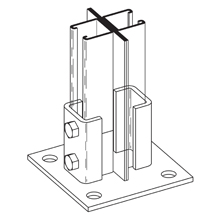 Product image for B-Line B281MSQSS4 POST BASE FOR B22