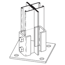 Product image for BLINE B281MGRN POST BASE