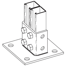 Product image for B-Line B281SQSS6 POST BASE FOR 1 5/