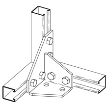 Product image for B-Line Series B346LGRN 8-Hole Left Hand Double Corner Gussetted Connection