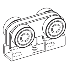 Product image for B-Line B478PZN Four Bearing Light Duty Trolley Assembly, Plastic Rollers, Zinc Plated