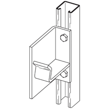 Product image for B-Line B514LZN 2 Inch Pipe Left Hand Zinc Plated Reel Rack Support