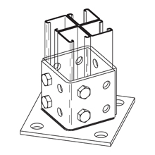 Product image for B-LINE B570AGRN POST BASE FOR FOUR