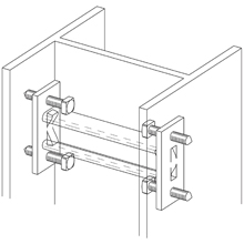 Product image for B-Line B613AHDG Column Support for B52, Hot Dip Galvanized