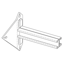 Product image for B-Line B812-18ZN 18 Inch Depth Zinc Plated Utility Pole Bracket
