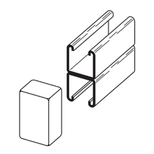 Product image for B-Line Series B822AGRN Plastic End Cap for 1-5/8 x 1-5/8 Inch Back to Back