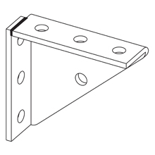 Product image for B-Line Series B888WGRN Welded 7-Hole Green Universal Shelf Bracket