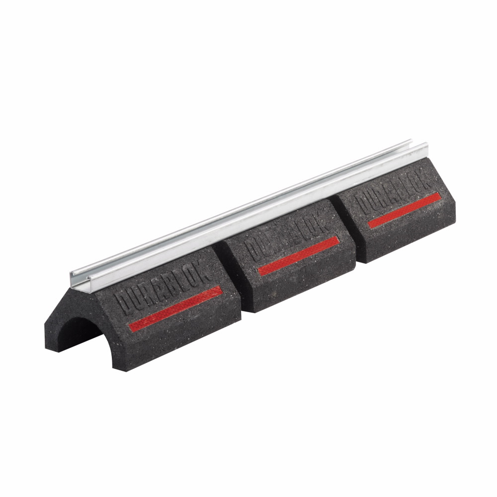 Product image for B-Line DB30 5"H x 6"W x 30.8"L Dura-BLOK™ Rubber Rooftop Conduit Support Base w/ B44 1"H Channel, 1500lb Rating