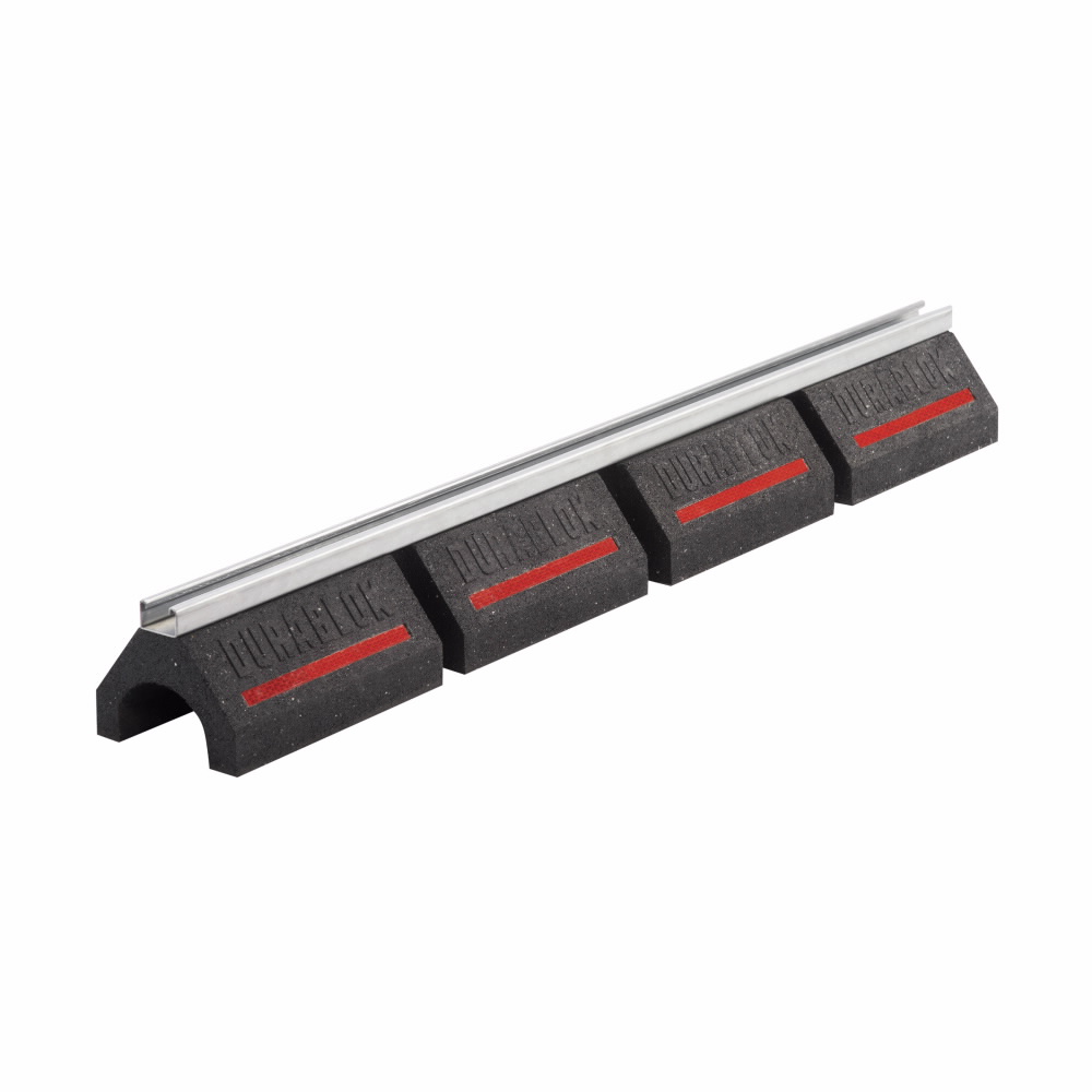 Product image for B-Line DB40 5"H x 6"W x 41.4"L Dura-BLOK™ Rubber Rooftop Conduit Support Base w/ B44 1"H Channel, 2000lb Rating