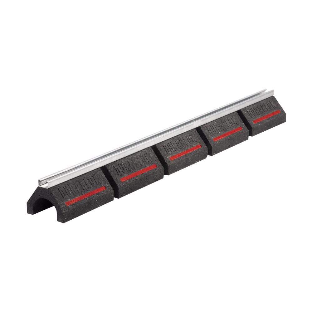 Product image for B-Line DB48 5"H x 6"W x 52.0"L Dura-BLOK™ Rubber Rooftop Conduit Support Base w/ B44 1"H Channel, 2500lb Rating