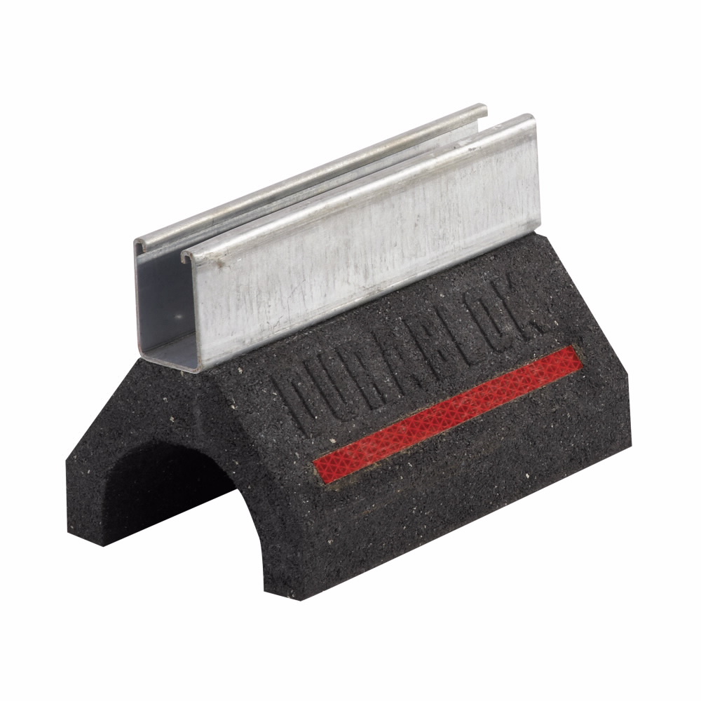 Product image for B-Line DB610 6-7/16"H x 6"W x 9.6"L Dura-BLOK™ Rubber Rooftop Conduit Support Base w/ B12 2-7/16"H Channel, 500lb Rating