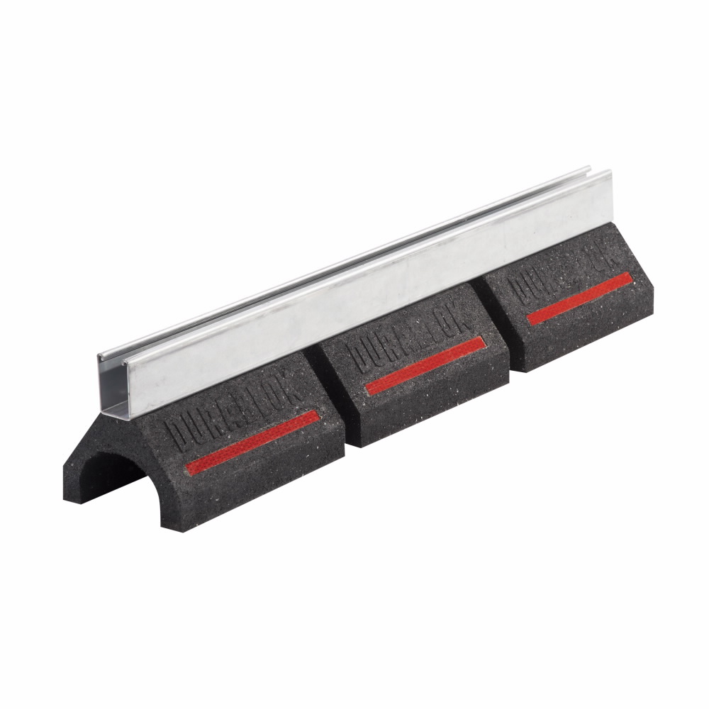 Product image for B-Line DB630 6-7/16"H x 6"W x 30.8"L Dura-BLOK™ Rubber Rooftop Conduit Support Base w/ B12 2-7/16"H Channel, 1500lb Rating