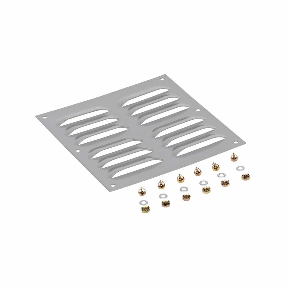 Product image for B-Line LPK64 ANSI 61 gray polyester powder coated, Designed to be used with B-Line series filter kit, Steel, Louver plate size 5.62", Bolt-on accessories, Louver plate kits, 16 gauge