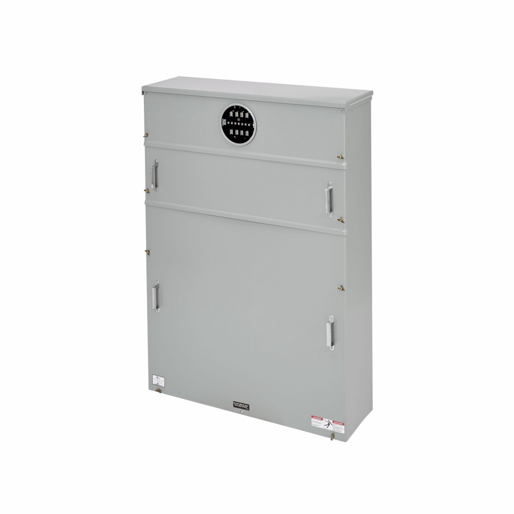Product image for B-Line U122015 20 A, Ring type door /cover, Underground, ANSI 61 gray painted, #14-#10 load and line lug size, Galvanized steel, Surface mount, 15 jaws, 1 position, CT, NEMA Type 3R