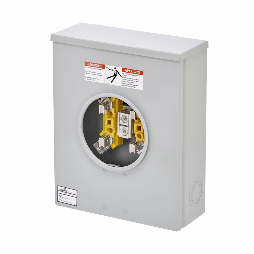 Product image for B-Line U204-MS21-SS Single Meter Socket, 200 A, Underground, 4 jaws, Ring type, 3, Steel, Stainless steel type 304, Side, 1 pole, 3 wires, #6 - 250MCM line lug size, #6 - 250MCM load lug size, None