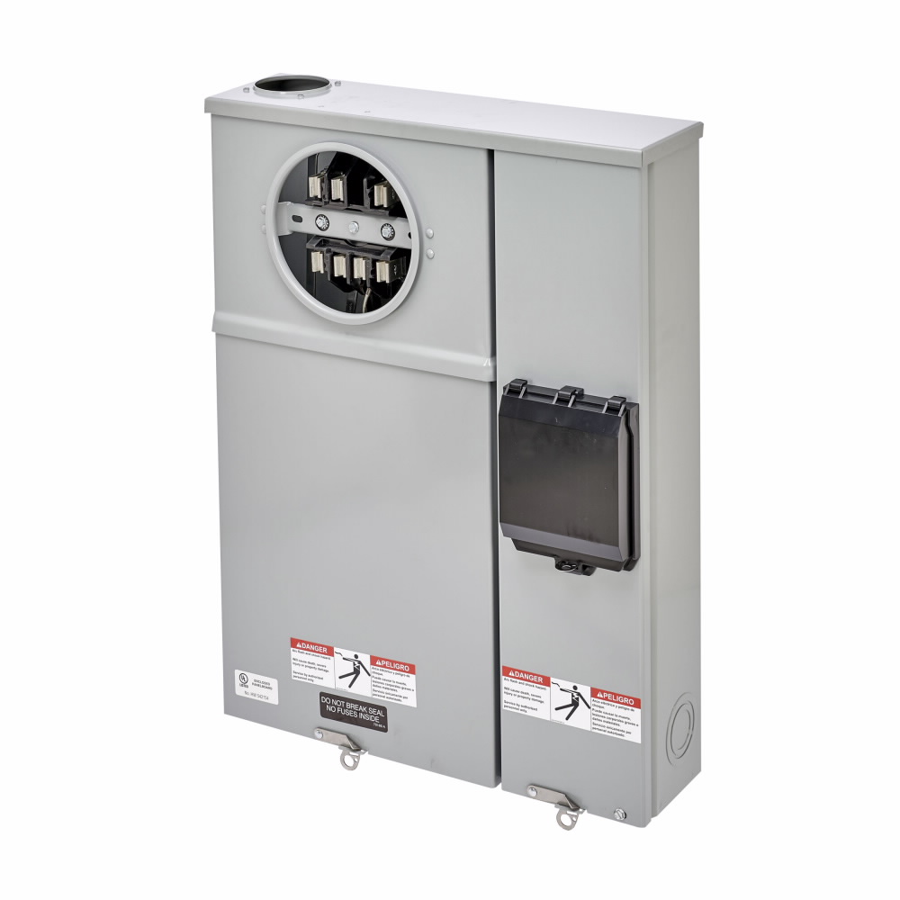 Product image for B-Line U217-MTB Meter Breaker, 100 A, Test block, Ring type, 3R, ANSI 61 gray painted, 022 kAIC, #6-250 MCM, MCB, Steel, Surface mount, 7 jaws, 1 position, 3?/4W, Overhead feed